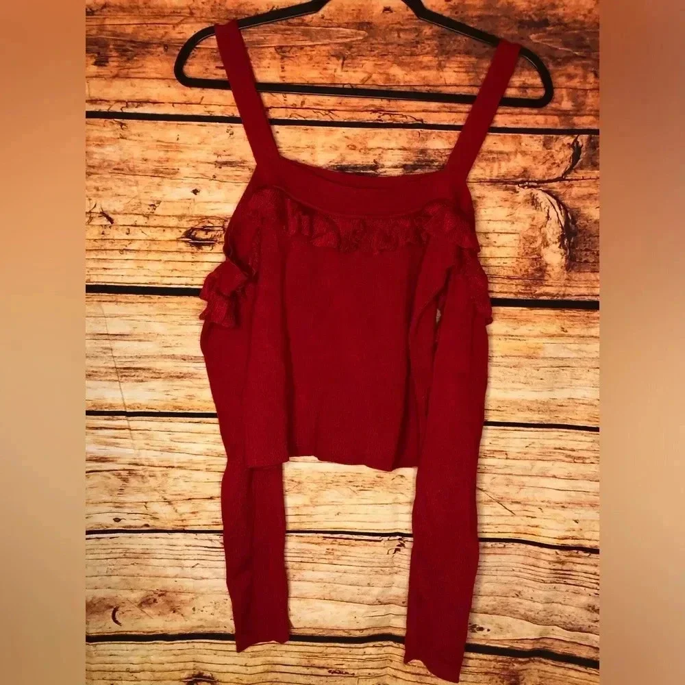 Cold Shoulder Ruffle Top